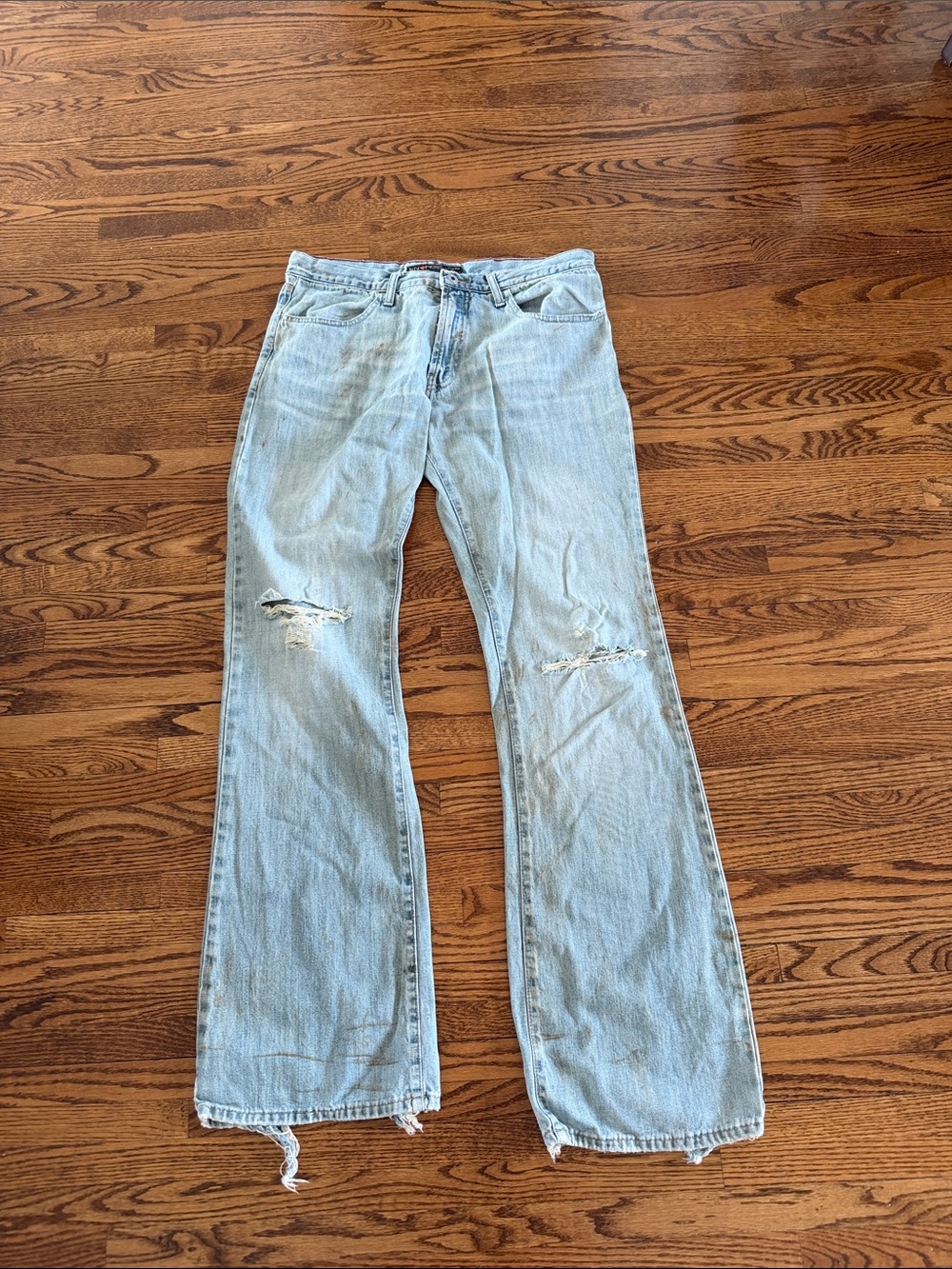 Energie 00’s Light Wash Distressed Flared Jeans